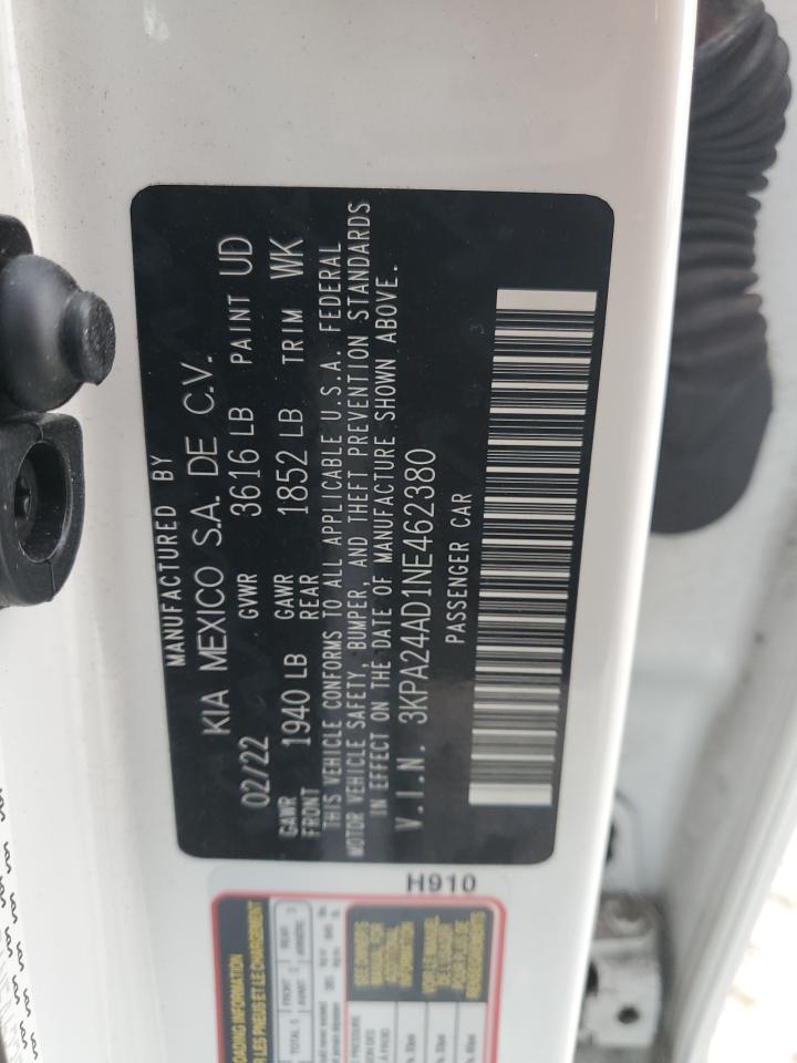 3KPA24AD1NE462380 2022 Kia Rio Lx