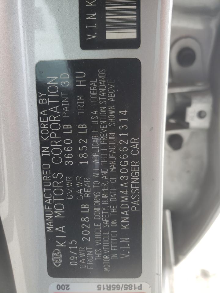 KNADM4A30G6621314 2016 Kia Rio Lx