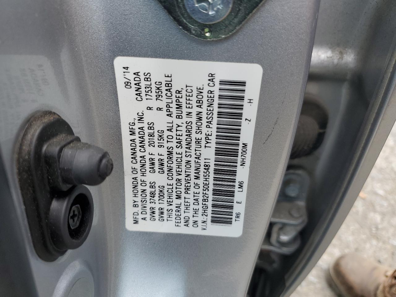 2HGFB2F50EH554811 2014 Honda Civic Lx