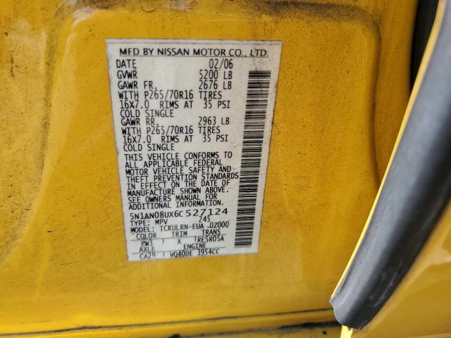 2006 Nissan Xterra Off Road VIN: 5N1AN08UX6C527124 Lot: 56765614