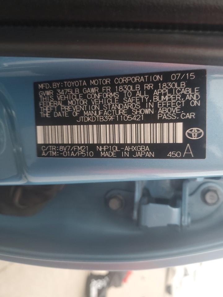 JTDKDTB39F1105421 2015 Toyota Prius C