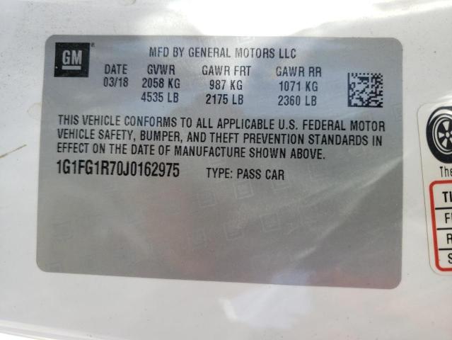 2018 Chevrolet Camaro Ss VIN: 1G1FG1R70J0162975 Lot: 53982044