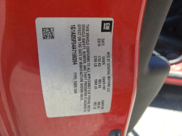 2010 Chevrolet Cobalt 1Lt VIN: 1G1AD5F54A7198284 Lot: 55607134