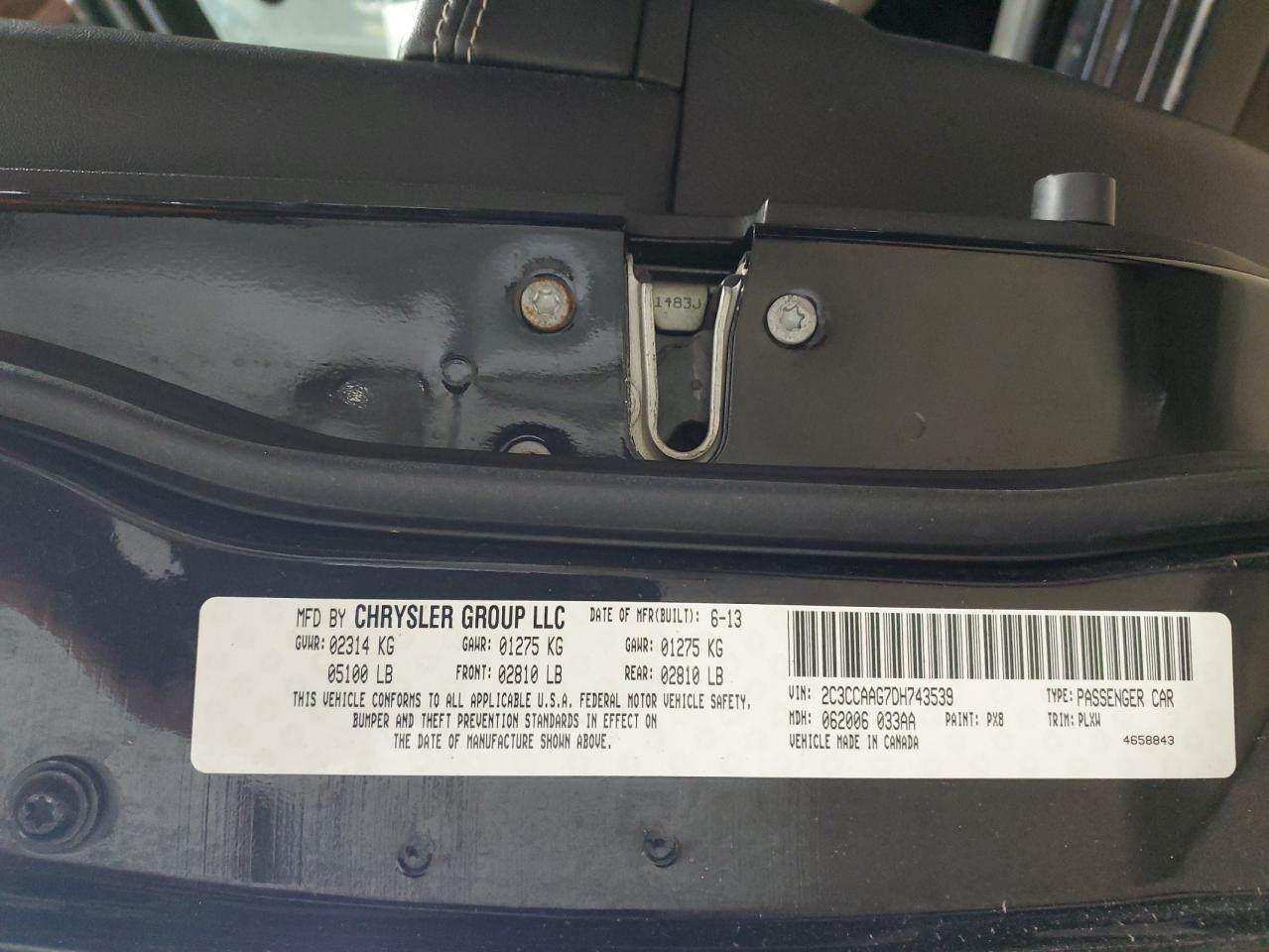 2C3CCAAG7DH743539 2013 Chrysler 300