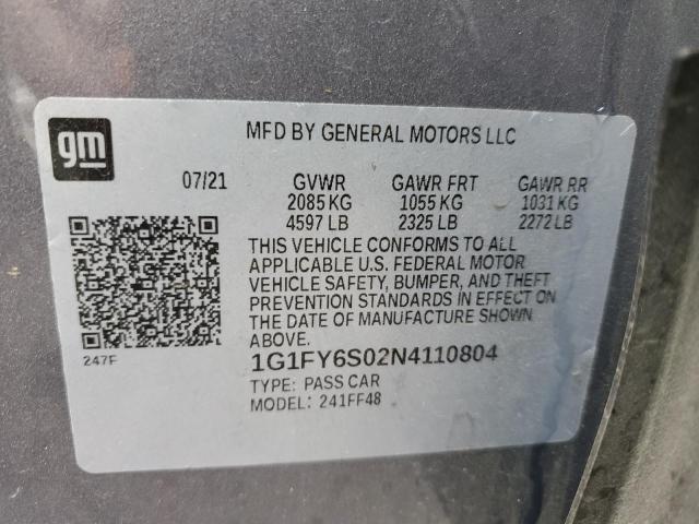2022 Chevrolet Bolt Euv Lt VIN: 1G1FY6S02N4110804 Lot: 55100824