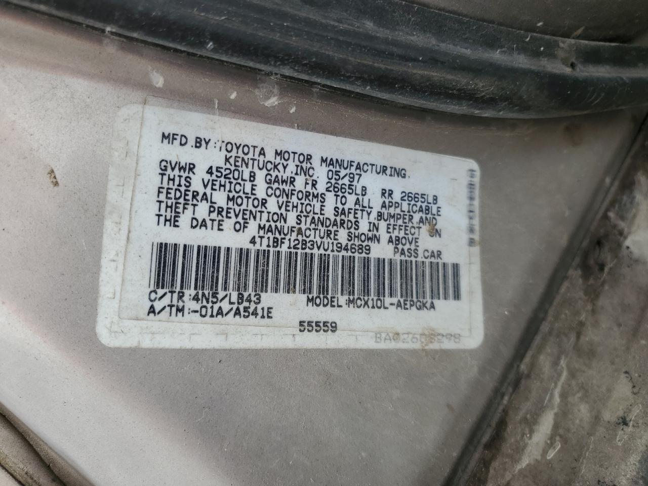 4T1BF12B3VU194689 1997 Toyota Avalon Xl