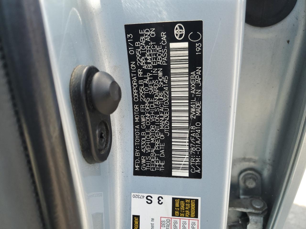 JTDZN3EU1D3224145 2013 Toyota Prius V