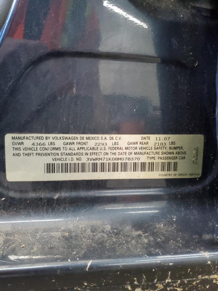 3VWRM71K08M078370 2008 Volkswagen Jetta Se