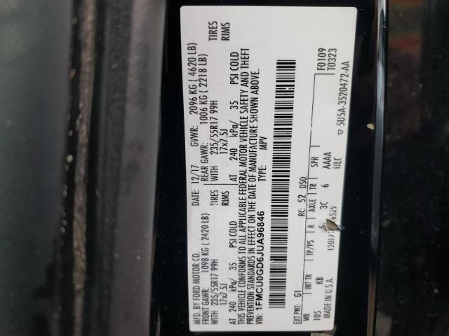 2018 FORD ESCAPE SE - 1FMCU0GD6JUA96846