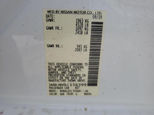 1N4BL4BV0LC156399 Nissan Altima S 12