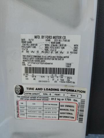 2013 Ford F150 Supercrew VIN: 1FTFW1CF7DFA54414 Lot: 56891054