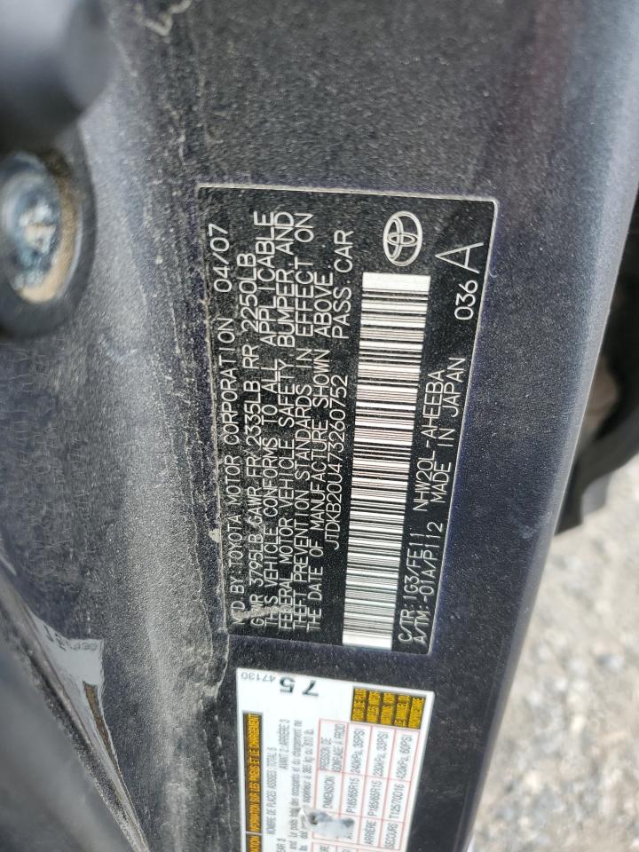 JTDKB20U473260752 2007 Toyota Prius