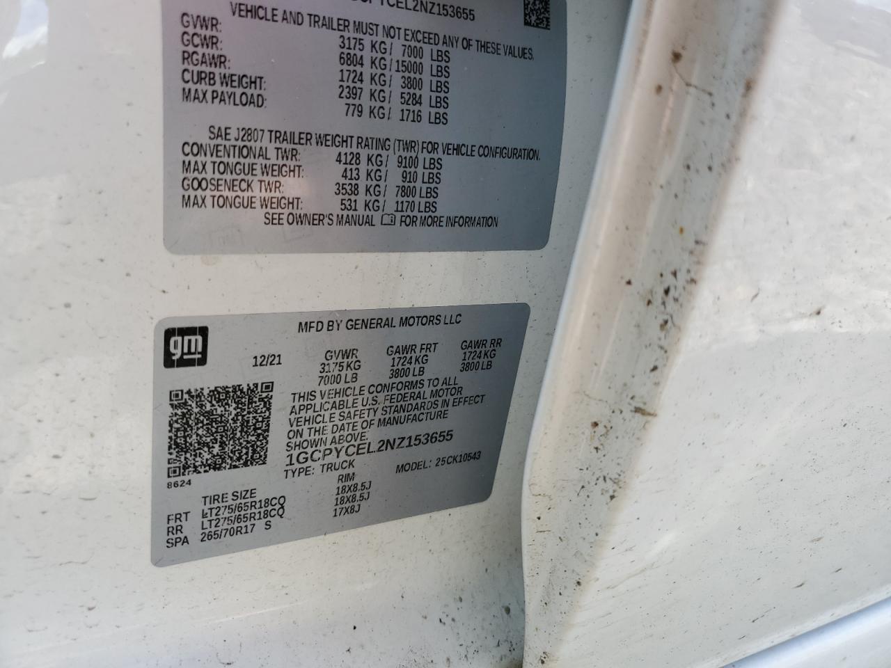 1GCPYCEL2NZ153655 2022 Chevrolet Silverado Ltd K1500 Trail Boss Custom