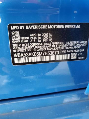 2021 BMW 228I VIN: WBA53AK06M7H53870 Lot: 57075774