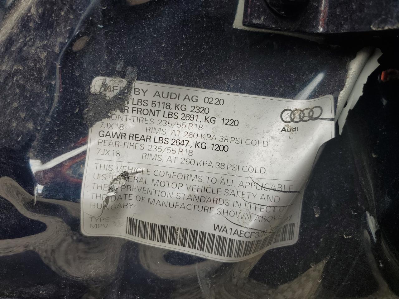 WA1AECF32L1087787 2020 Audi Q3 Premium