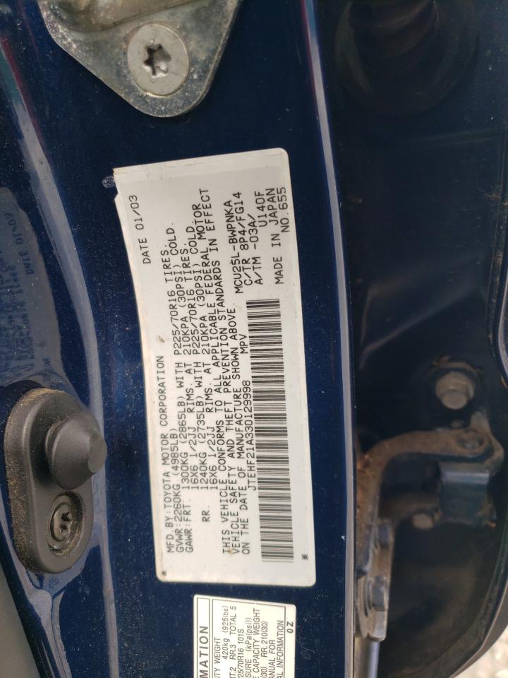 JTEHF21A330129998 2003 Toyota Highlander Limited