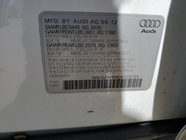 2012 Audi Q5 Premium Plus VIN: WA1LFAFP8CA125729 Lot: 55354924