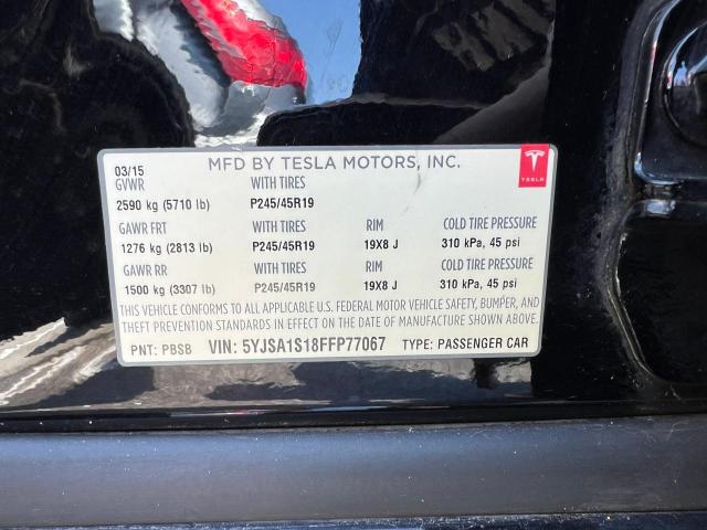 2015 TESLA MODEL S 60 5YJSA1S18FFP77067