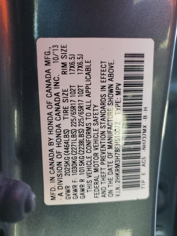 2HKRM3H78EH510072 2014 Honda Cr-V Exl