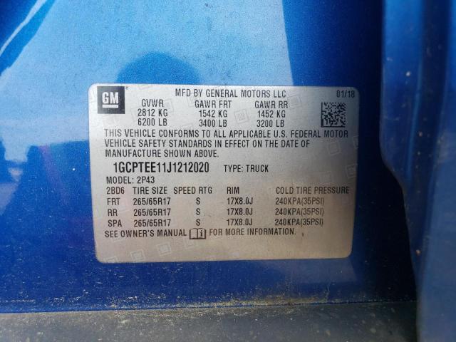 2018 Chevrolet Colorado Zr2 VIN: 1GCPTEE11J1212020 Lot: 55768124