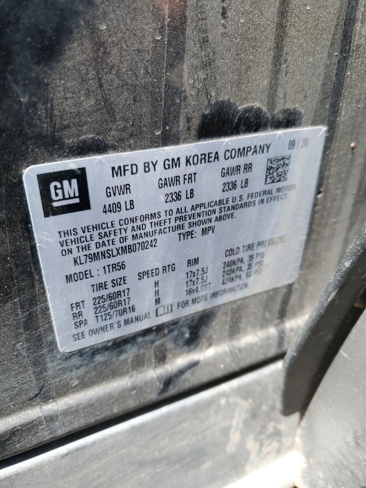 KL79MNSLXMB070242 2021 Chevrolet Trailblazer Ls