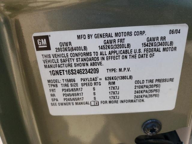2004 Chevrolet Trailblazer Ext Ls VIN: 1GNET16S246234209 Lot: 55663304