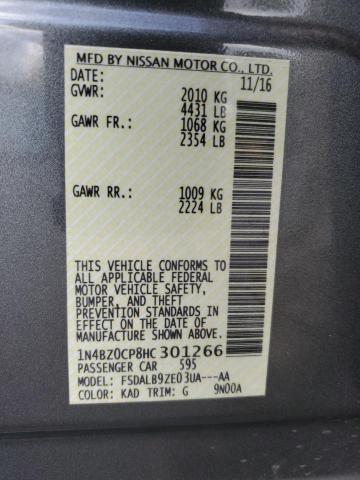 2017 Nissan Leaf S VIN: 1N4BZ0CP8HC301266 Lot: 55663734