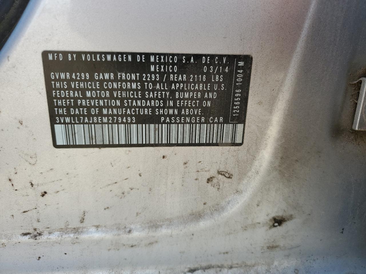 3VWLL7AJ8EM279493 2014 Volkswagen Jetta Tdi