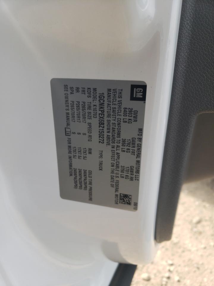 1GCNKPEX6BZ150272 2011 Chevrolet Silverado K1500