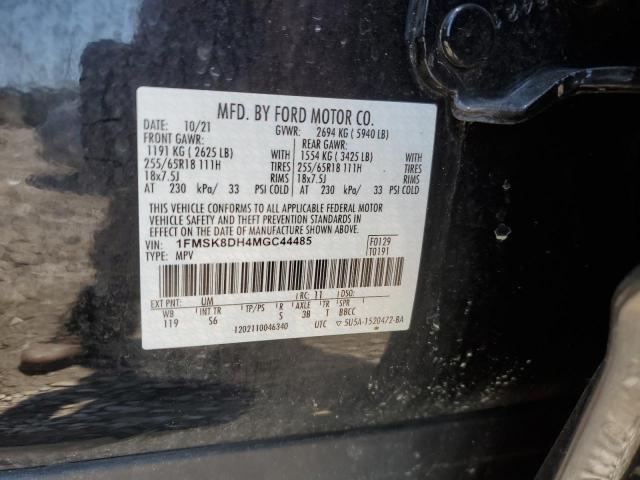 2021 Ford Explorer Xlt VIN: 1FMSK8DH4MGC44485 Lot: 55637194