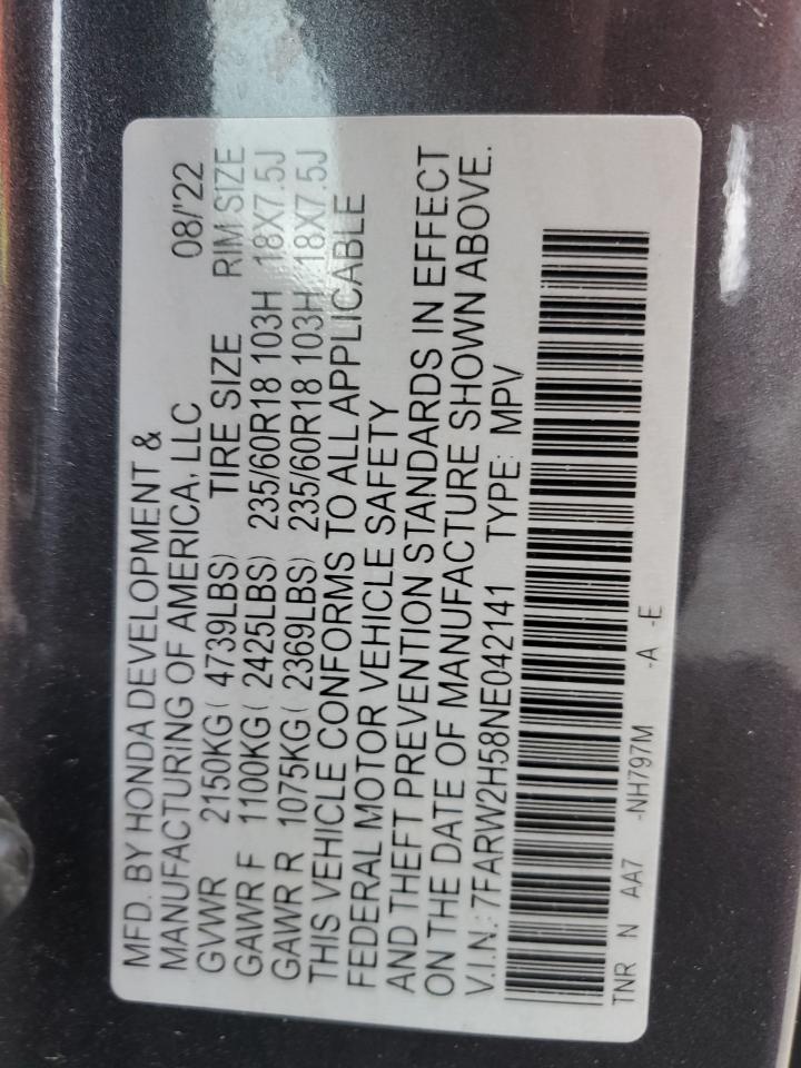 7FARW2H58NE042141 2022 Honda Cr-V Ex