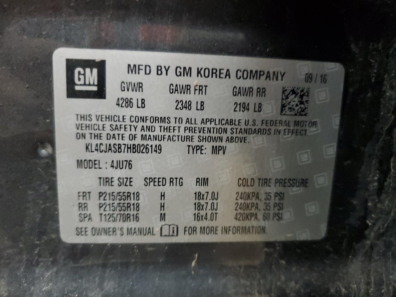 KL4CJASB7HB026149 2017 Buick Encore Preferred