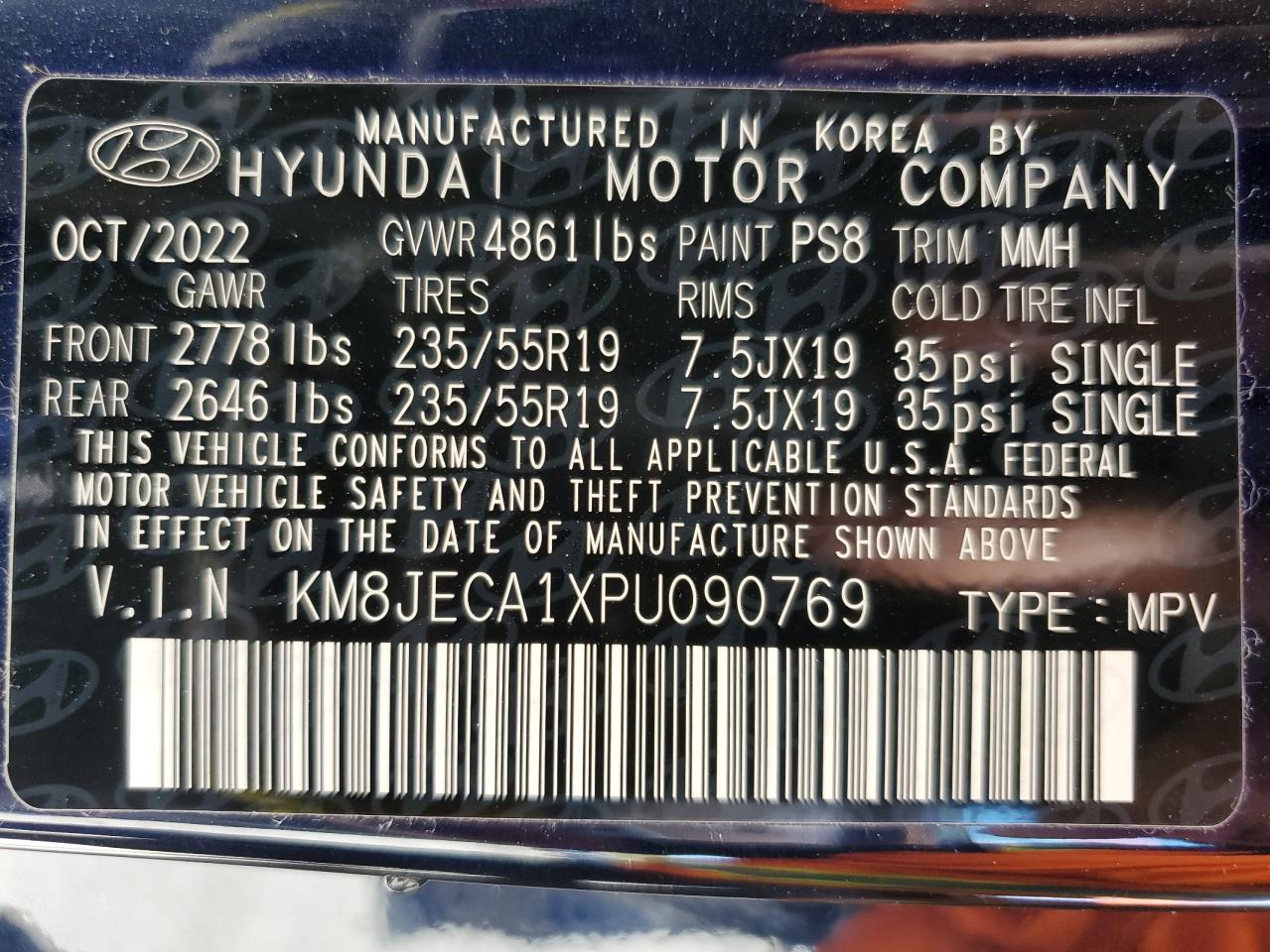 KM8JECA1XPU090769 2023 Hyundai Tucson Limited