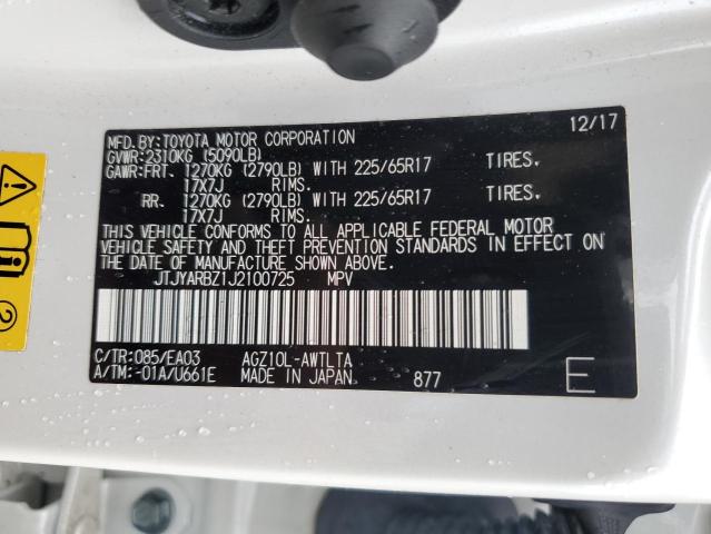 2018 Lexus Nx 300 Base VIN: JTJYARBZ1J2100725 Lot: 54600294