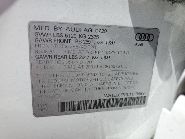 2020 Audi Q3 Premium Plus S-Line VIN: WA1EECF31L1118688 Lot: 55648614