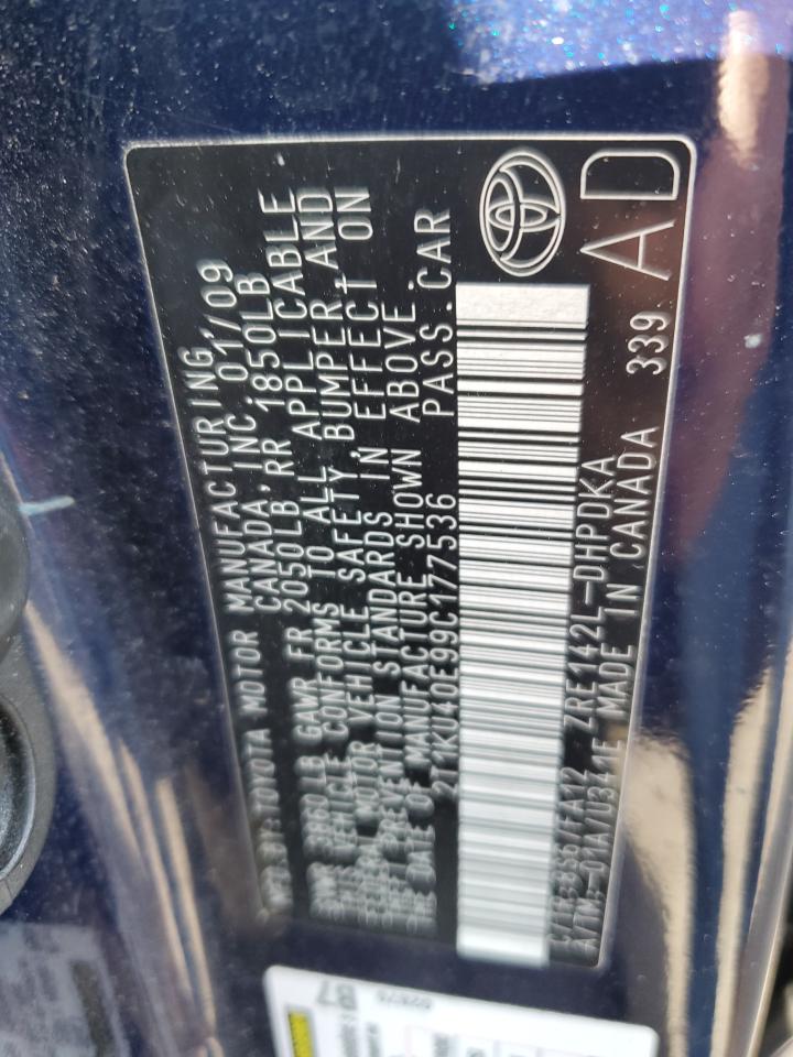 2T1KU40E99C177536 2009 Toyota Corolla Matrix