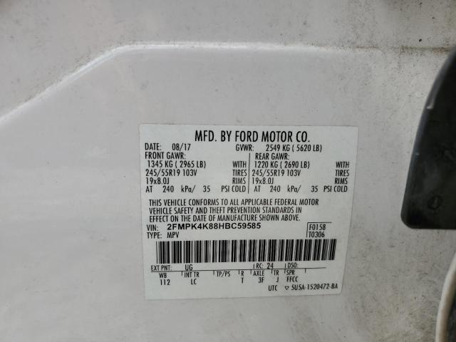 2017 Ford Edge Titanium VIN: 2FMPK4K88HBC59585 Lot: 56115534