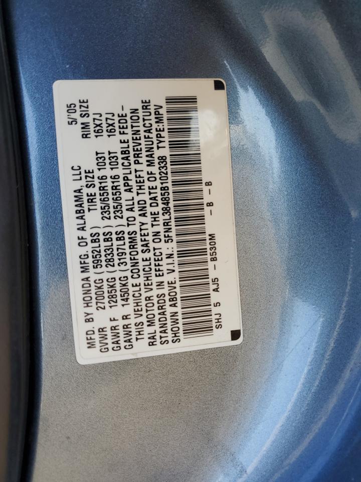 5FNRL38485B102338 2005 Honda Odyssey Ex