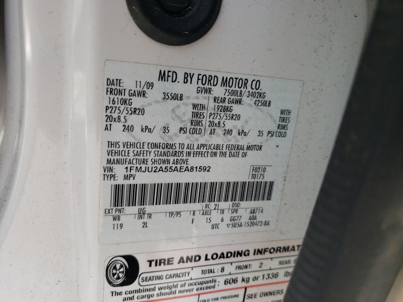 1FMJU2A55AEA81592 2010 Ford Expedition Limited