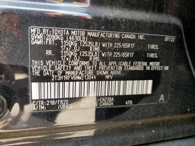 2022 Toyota Rav4 Le VIN: 2T3H1RFV6NW213044 Lot: 55388884