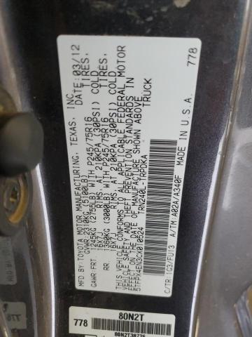 2012 Toyota Tacoma VIN: 5TFPX4EN3CX010524 Lot: 53632444