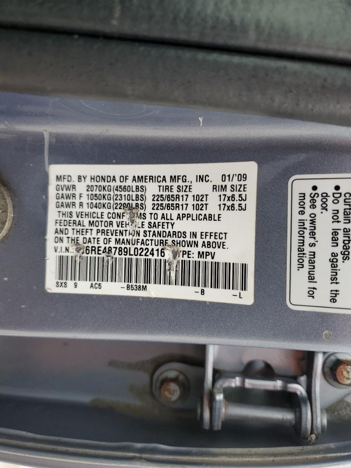 5J6RE48789L022416 2009 Honda Cr-V Exl