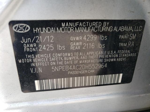 2013 Hyundai Sonata Gls VIN: 5NPEB4AC2DH552964 Lot: 56463634