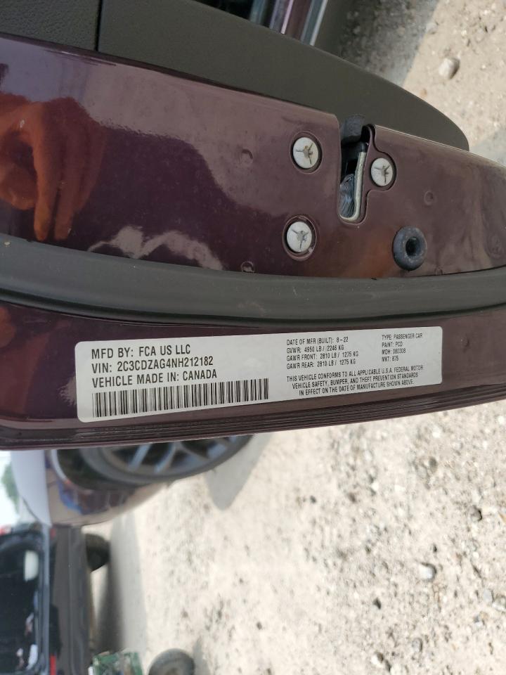 2C3CDZAG4NH212182 2022 Dodge Challenger Sxt