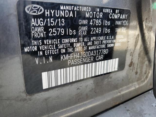 2013 Hyundai Azera Gls VIN: KMHFH4JG0DA317780 Lot: 53037734