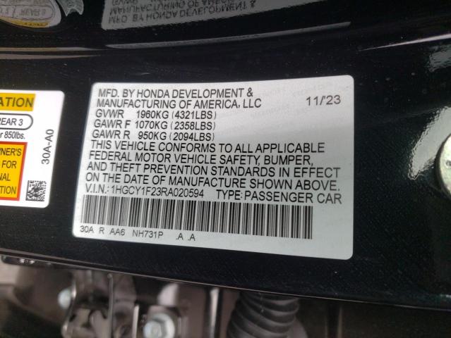 2024 Honda Accord Lx VIN: 1HGCY1F23RA020594 Lot: 55712754