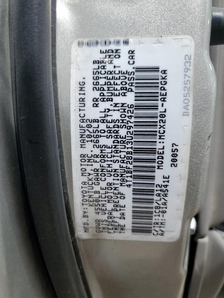 4T1BF28B13U297426 2003 Toyota Avalon Xl