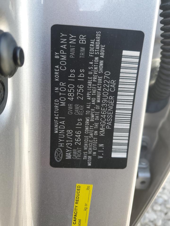 KMHGC46E39U022270 2009 Hyundai Genesis 3.8L