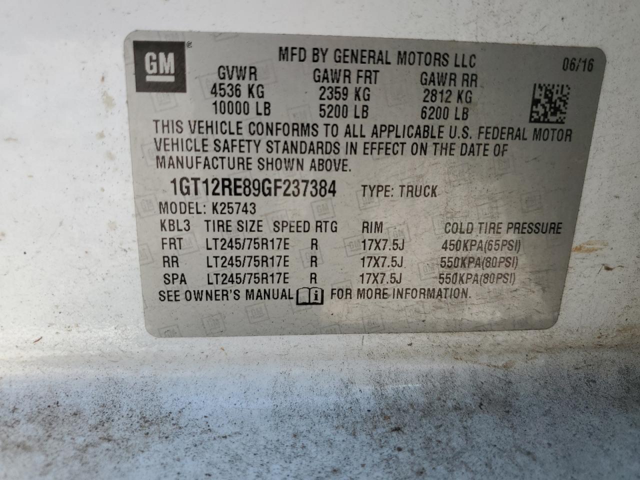 1GT12RE89GF237384 2016 GMC Sierra K2500 Heavy Duty