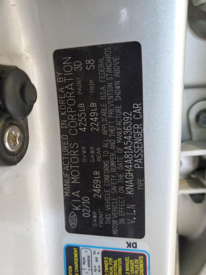 KNAGH4A81A5436392 2010 Kia Optima Ex